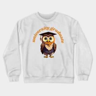 University graduate cartoon owl Crewneck Sweatshirt